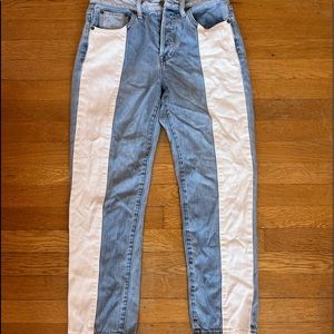 PISTOLA Charlie Transitions Colorblock High Rise Straight Leg Denim